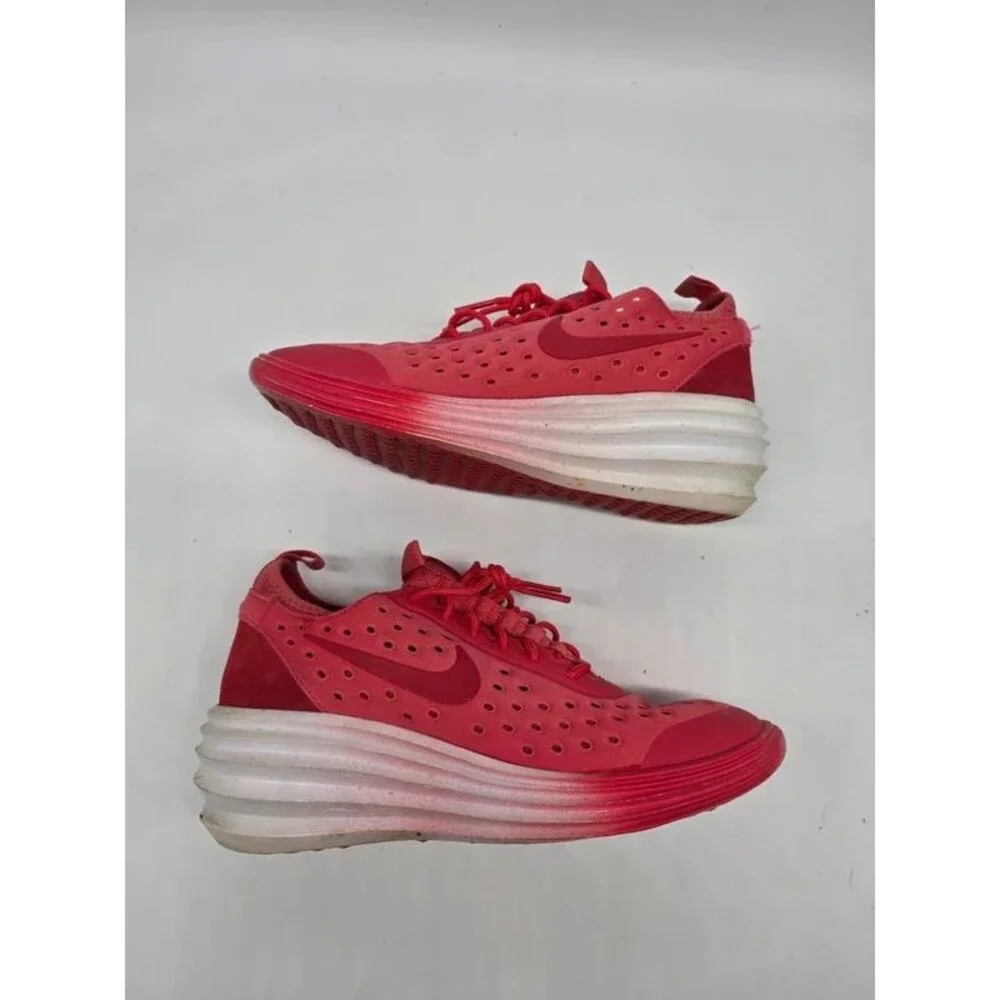 Nike LunarElite Sky Hi Wedge Sneaker Red Laser Crimson 631376-600 Womens 7.5